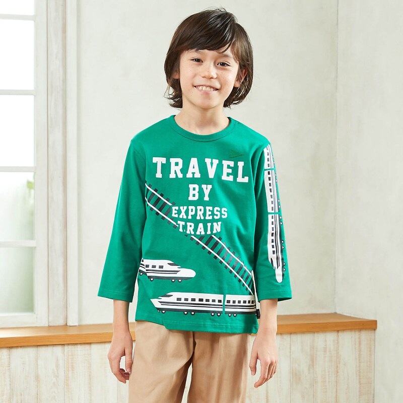 1円発送 ベルメゾン 130 140 Gita Tシャツ カットソー ジータ トップス ボーダー 千趣会 女の子 男の子 茶色 長t 長袖 黒 21新作 千趣会