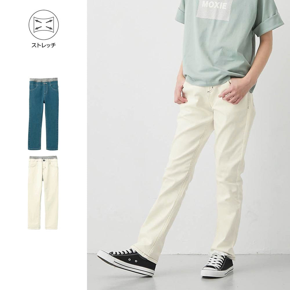 【ジータ/GITA】ウエストリブストレッチデニムロングパンツ 【子供ズボン】 【ジータ/GITA】ウエストリブストレッチデニムロングパンツ 【子供ズボン】