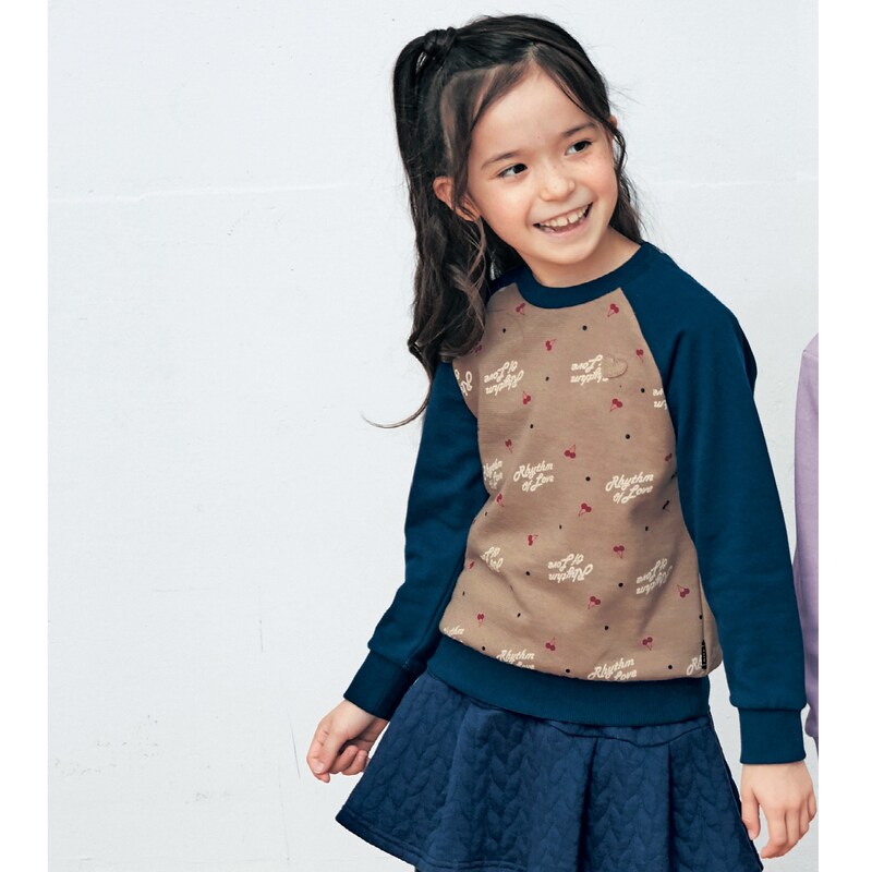 トレーナー 子供服 ブランド 女の子 裏起毛 かわいい 杢グレー110 1年保証