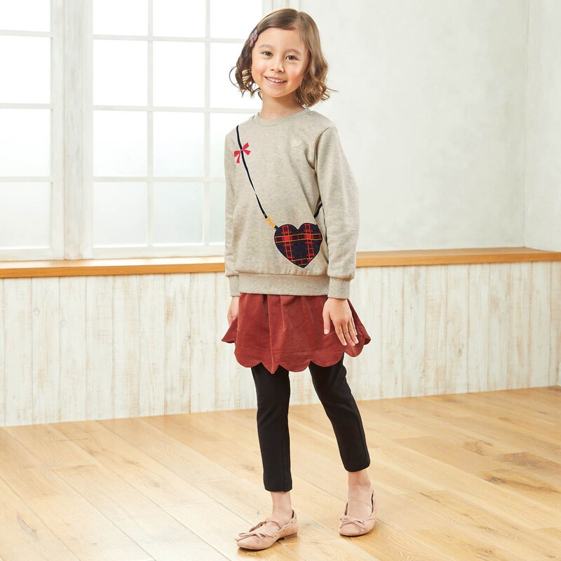 トレーナー 子供服 ブランド 女の子 裏起毛 かわいい 杢グレー110 1年保証