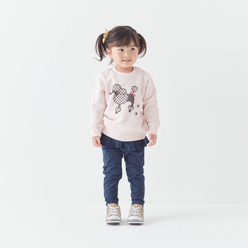 ライトピンク系（アニマル）／モデル身長87cm・90サイズ着用