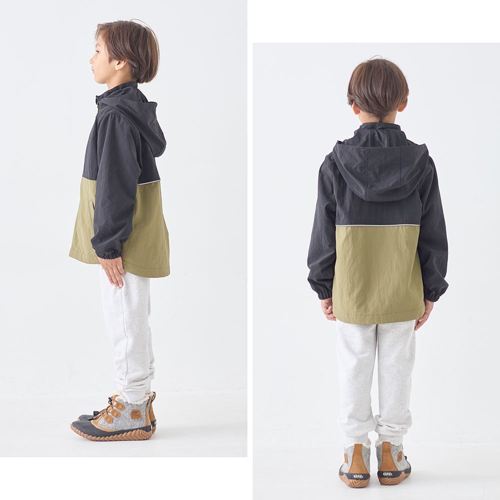 ブラック×カーキ／モデル身長122cm・130サイズ