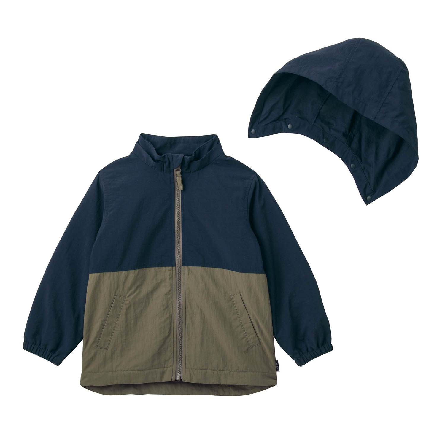 起毛裏地付き撥水ウィンドブレーカー 【子供服 身頃裏地トリコット起毛 フード取り外し可】(ジータ/GITA) 起毛裏地付き撥水ウィンドブレーカー 【子供服 身頃裏地トリコット起毛 フード取り外し可】(ジータ/GITA)