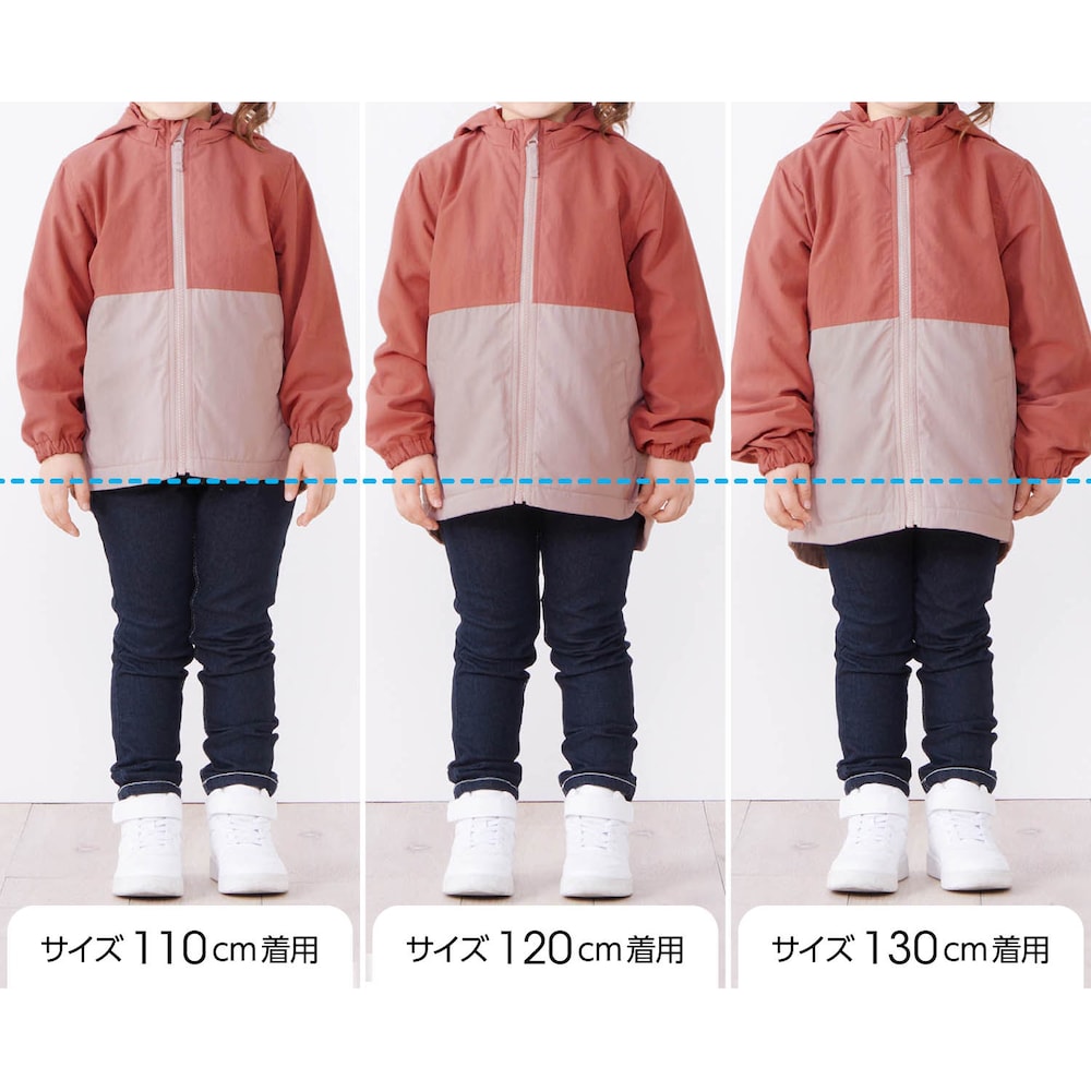 サイズ別着用比較／モデル身長109cm