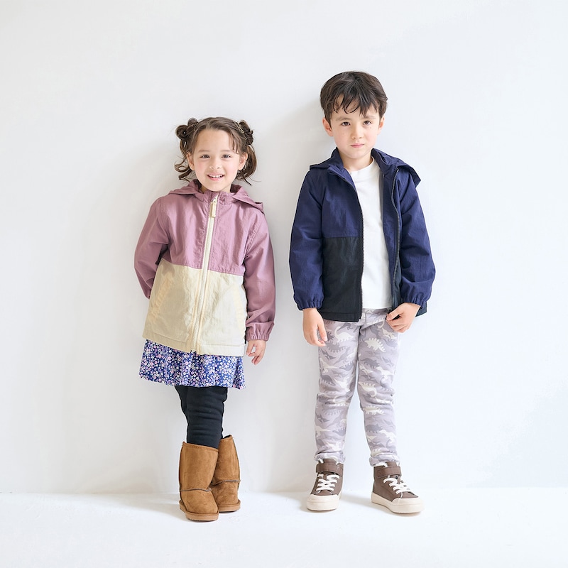 左)ラベンダー×アイボリー／104.5cm・110、右）ネイビー×ブラック／111cm・110