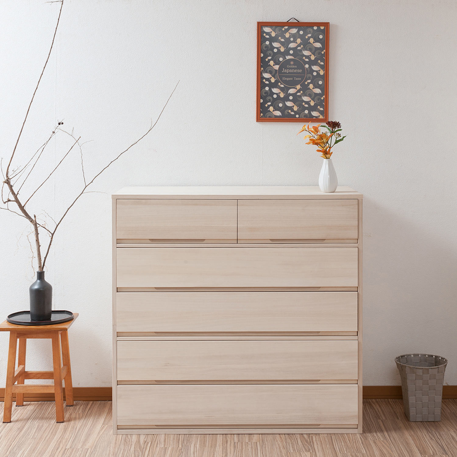 【ベルメゾン】竹炭シート内蔵!桐チェスト[日本製]