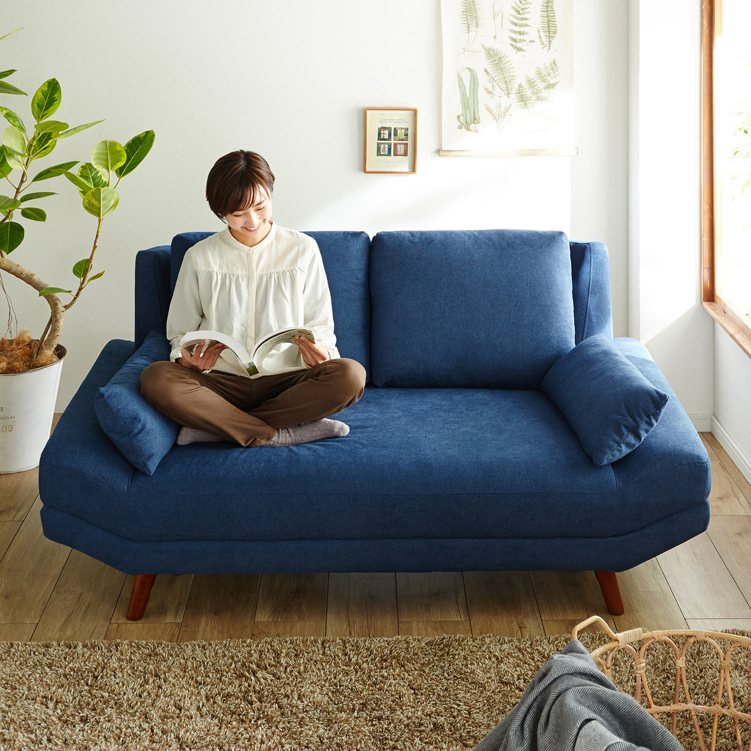 【ベルメゾン】クッション2個付き!あぐらがかけるソファー 【ベルメゾン】クッション2個付き!あぐらがかけるソファー