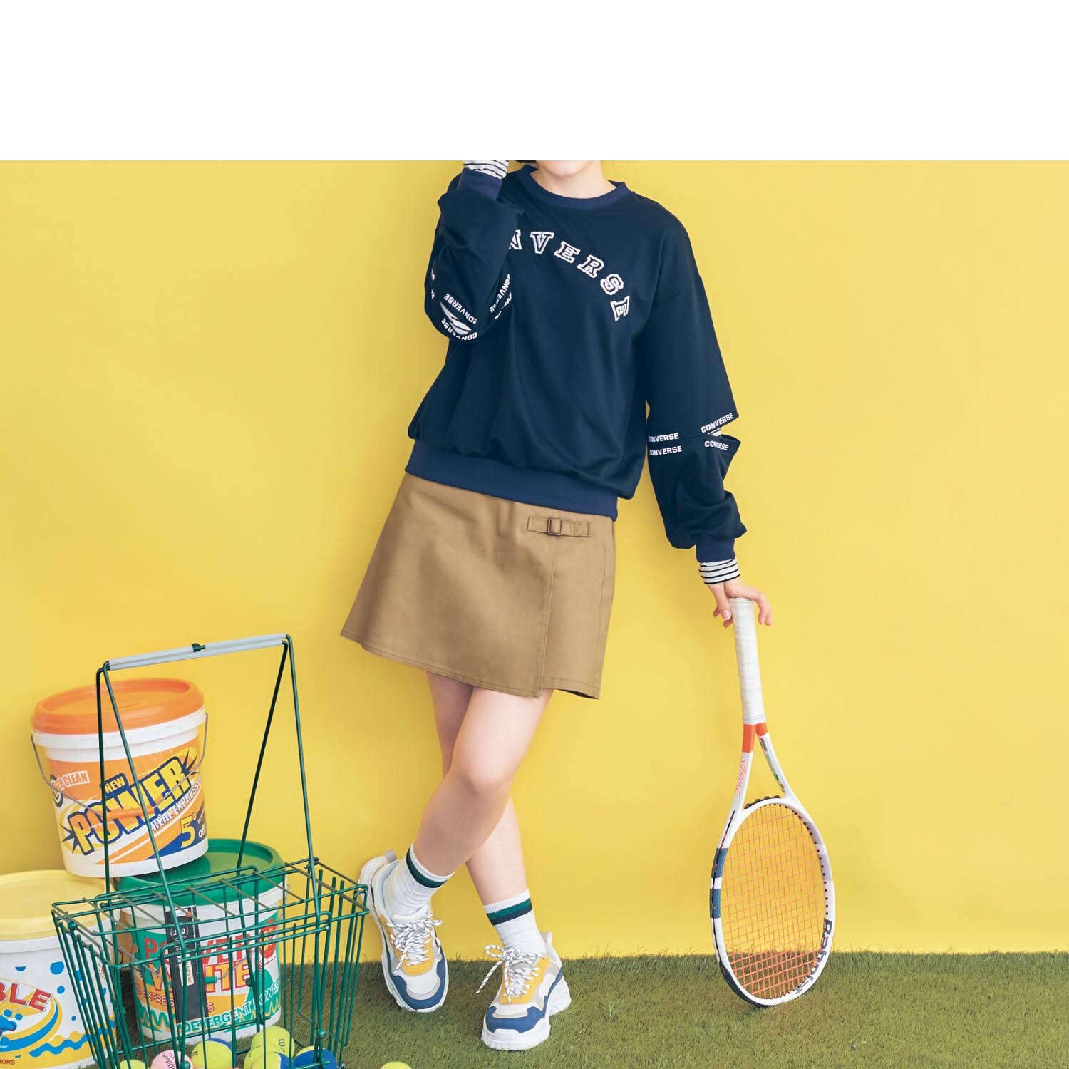 レイヤード風袖スリットプルオーバー コンバース Converse 通販のベルメゾンネット