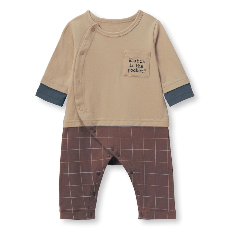 チェックボトム前開きカエルロンパース【ベビー服】【男の子】の通販｜ベルメゾン｜通販のベルメゾンネット