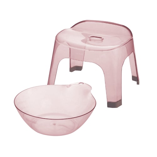 ニュアンスカラーが美しい風呂桶＆バスチェア2点セット 【選べるチェアの高さ】