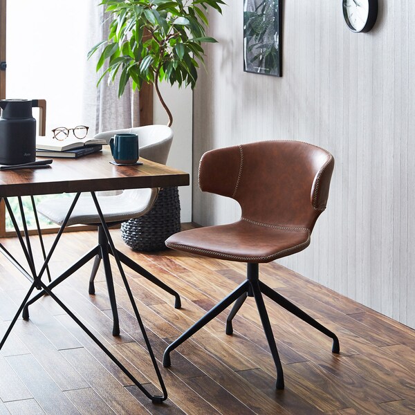 【ベルメゾン】合皮張りの回転式ダイニングチェア