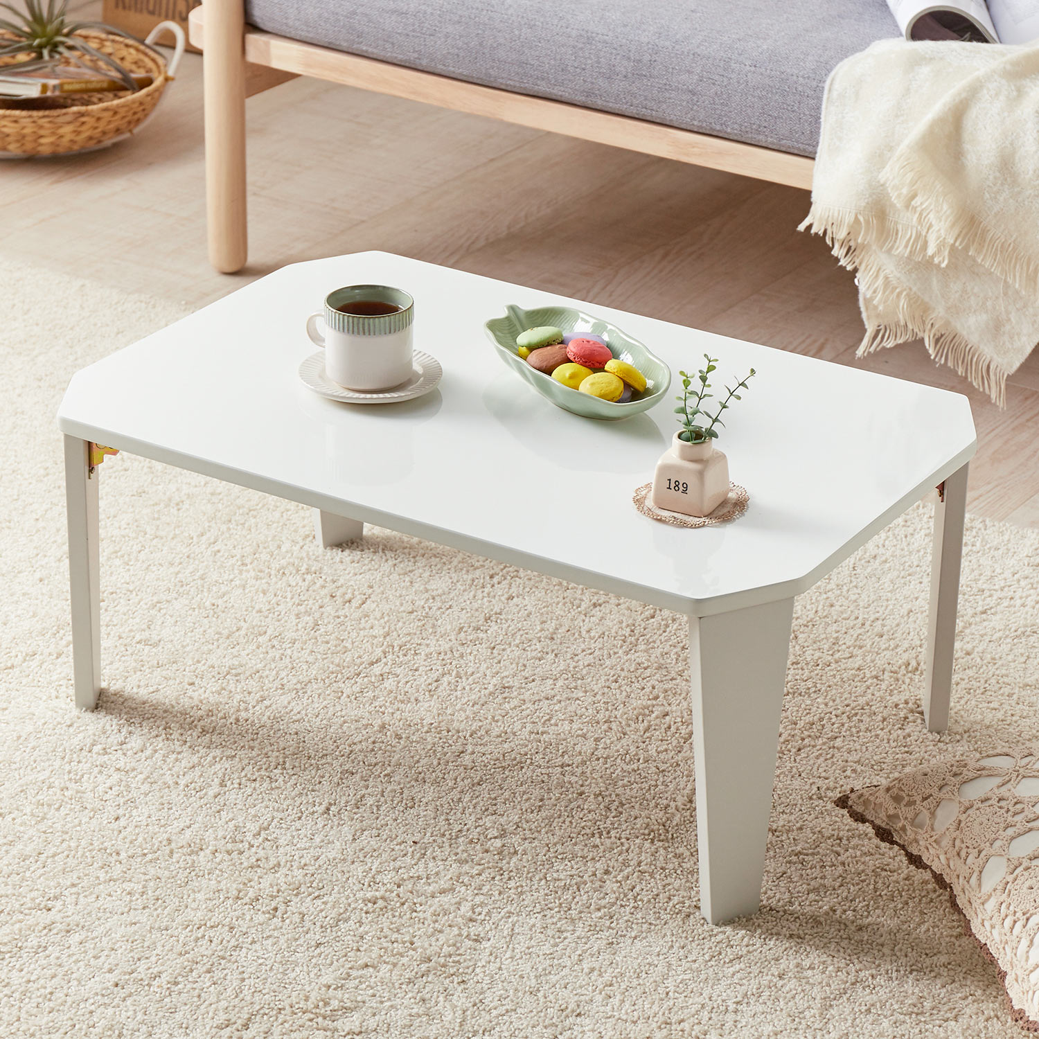 【ベルメゾン】6色から選べる折りたたみリビングローテーブル