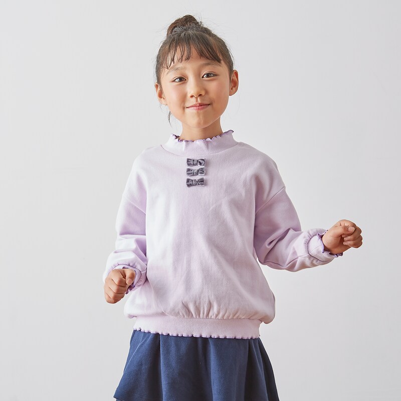 メロウ配色デコレーション裏起毛プルオーバー 女の子 子供服 通販のベルメゾンネット