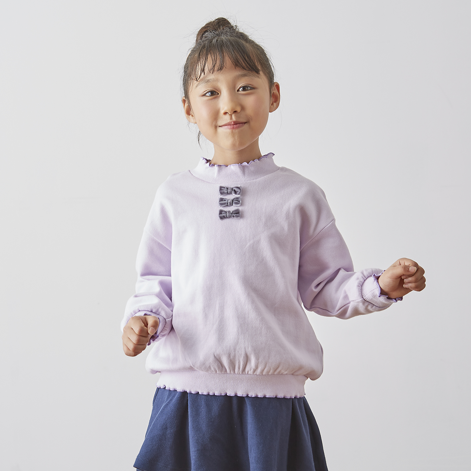 メロウ配色デコレーション裏起毛プルオーバー 女の子 子供服 通販のベルメゾンネット メロウ配色デコレーション裏起毛プルオーバー 女の子 子供服 通販のベルメゾンネット