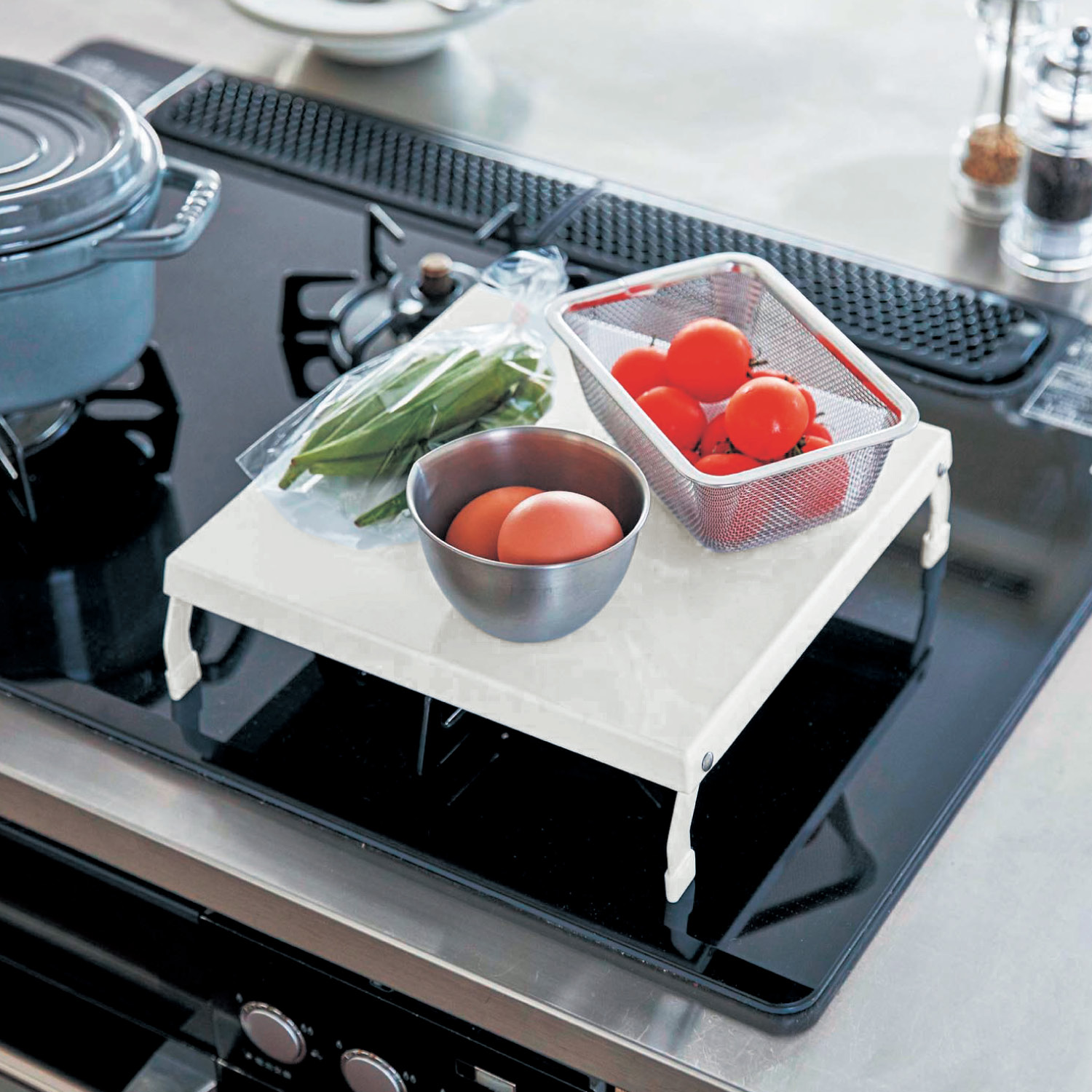 【タワー/tower】折りたたみガスコンロカバー 【足が折りたためるので収納コンパクト】