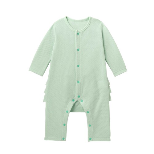 あったかソフトキルトおしりフリル前開きカエルロンパース 【ベビー服】