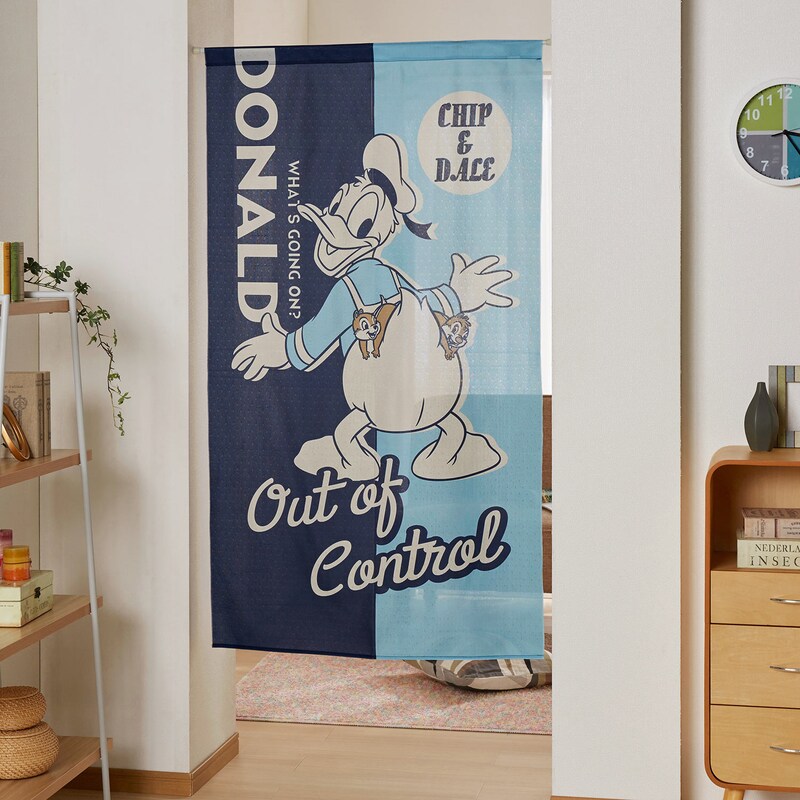 のれんにもなる間仕切りカーテン ドナルドダック チップ デール ディズニー Disney 通販のベルメゾンネット