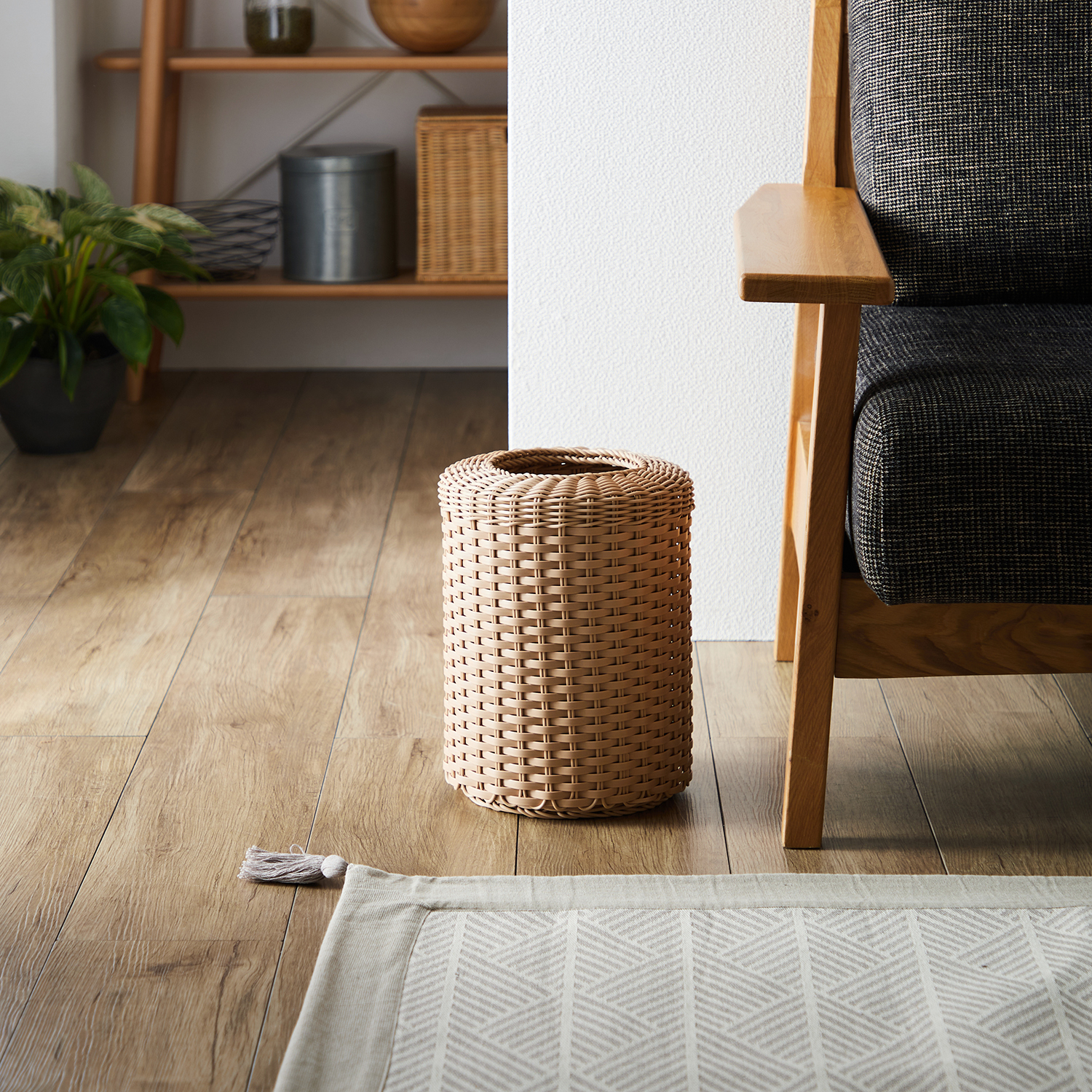 【BELLE MAISON DAYS】洗えるラタン調ゴミ箱