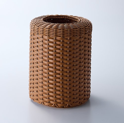 洗えるラタン調ゴミ箱 ＜径約22.5cm＞