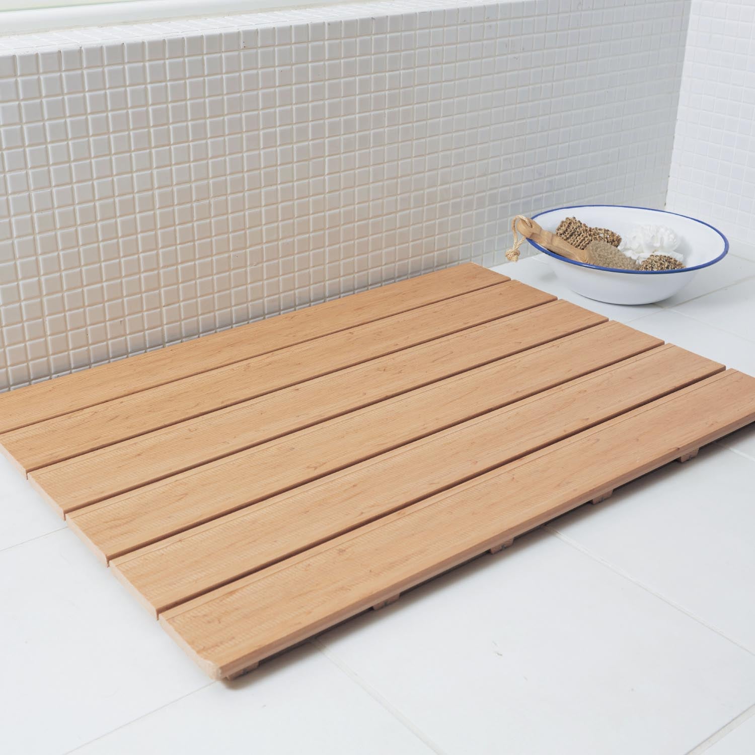＜ベルメゾン＞木目調すのこの浴室マット [日本製]