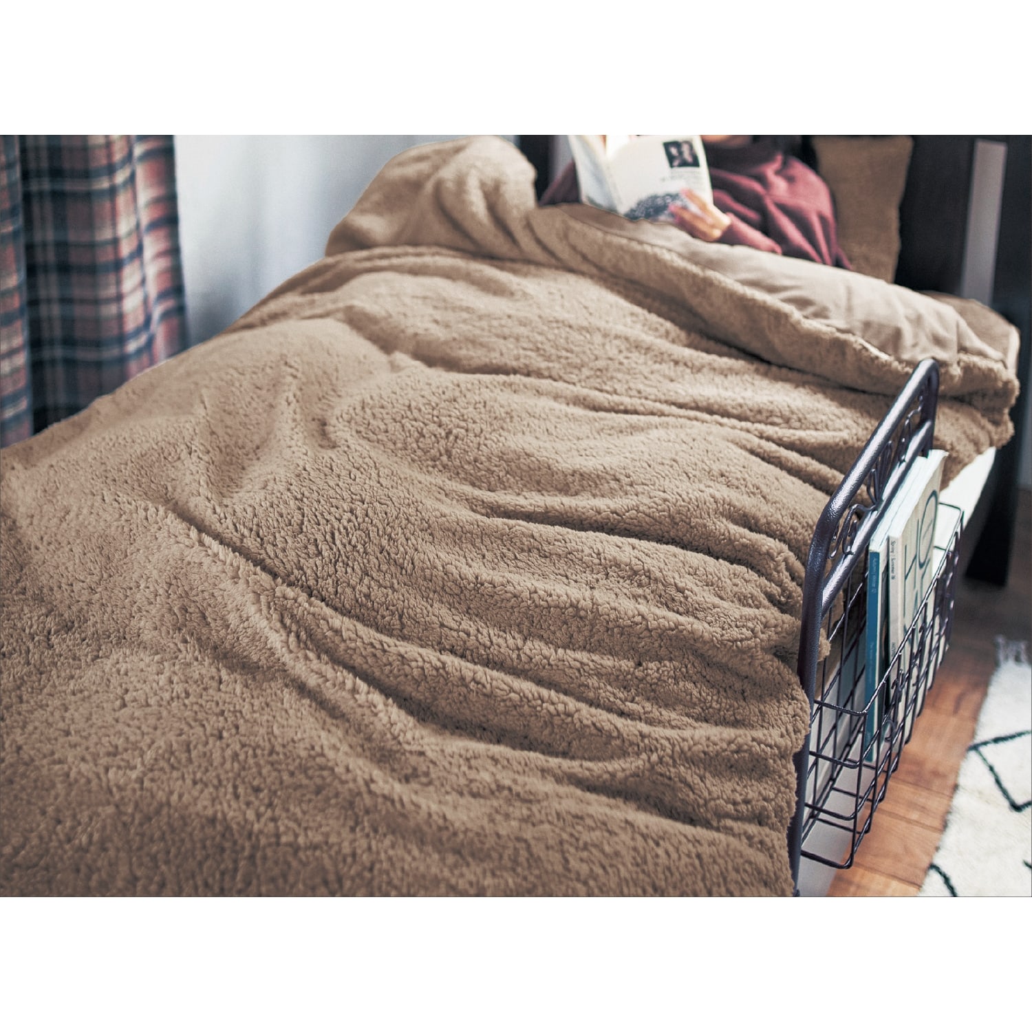 【ファブザホーム/Fab the Home】毛布にもなる片面シープ調ボアの布団カバーセット画像