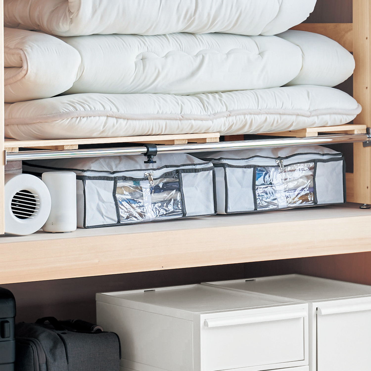 【ベルメゾン】圧縮袋入りでたくさん収納できる衣類収納袋