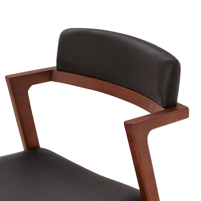 背もたれ部アップ　ダークブラウン×ブラック