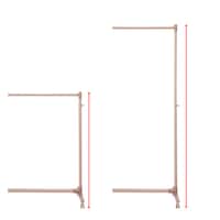 ハンガーバーの高さは、107～170cmまで調節できます。/スモーキーピンク