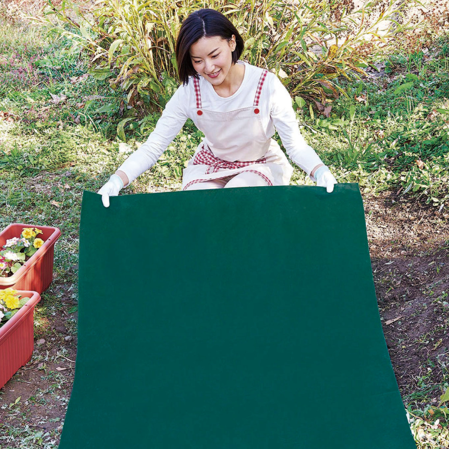 【ベルメゾン】1×5mの手間いらず雑草防止シート