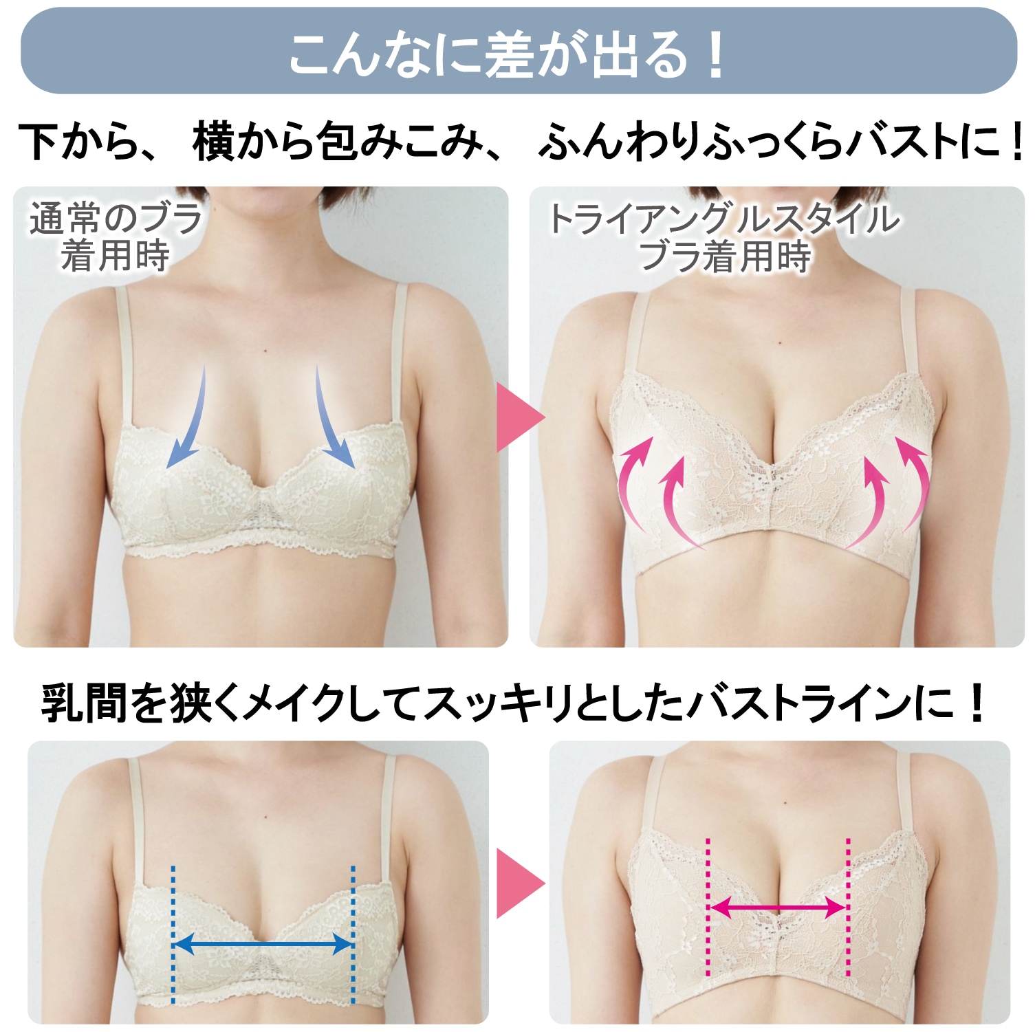 トライアングルスタイルブラ 脇 背中すっきりノンワイヤー 通販のベルメゾンネット