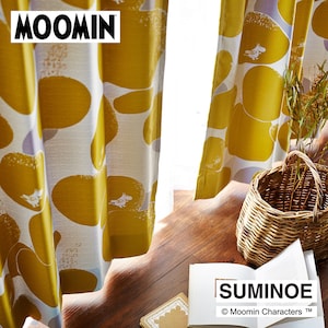 【ムーミン/MOOMIN】【58サイズ】プリント遮光カーテン・ロックパターン「ムーミン」