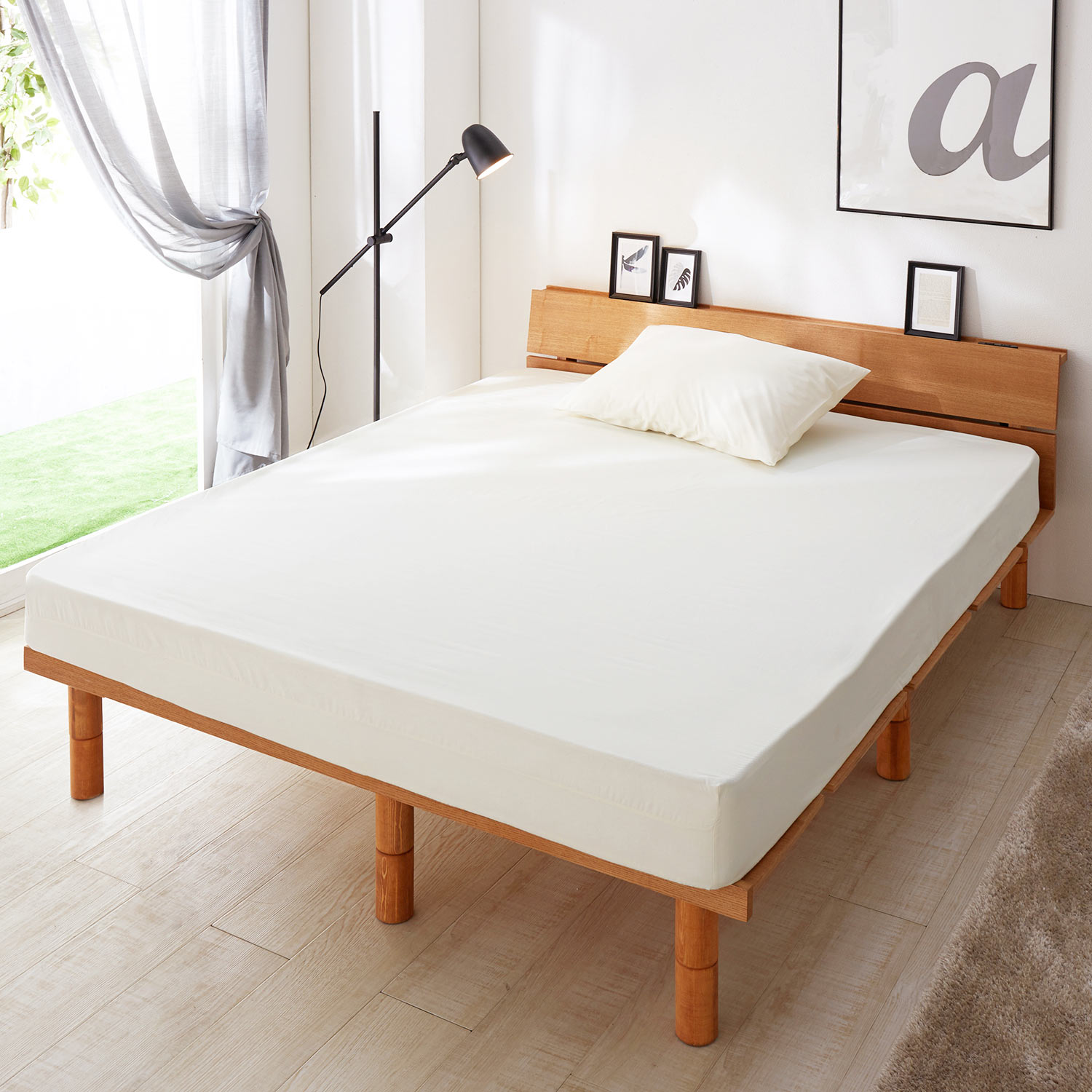 フランスベッド正規品 マットレスカバー ホワイト セミダブル(122×195