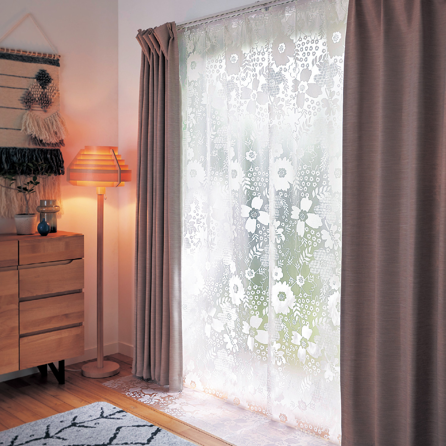 【ベルメゾン】北欧調の断熱カーテンライナー同サイズ2枚セット 【ベルメゾン】北欧調の断熱カーテンライナー同サイズ2枚セット