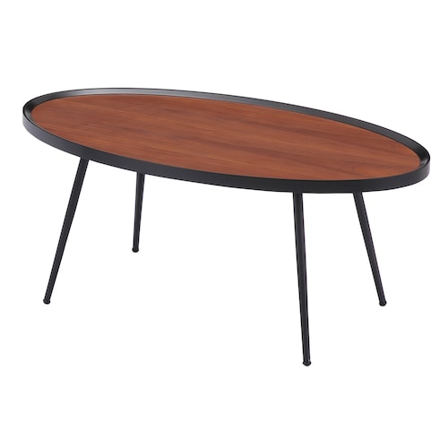 すっきりデザインの楕円形リビングローテーブル