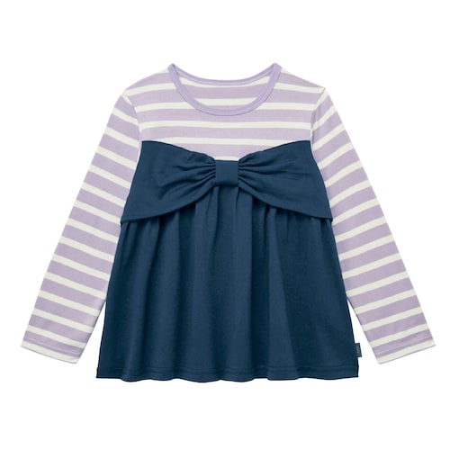 リボンビスチェ風長袖Tシャツ 【子供服】