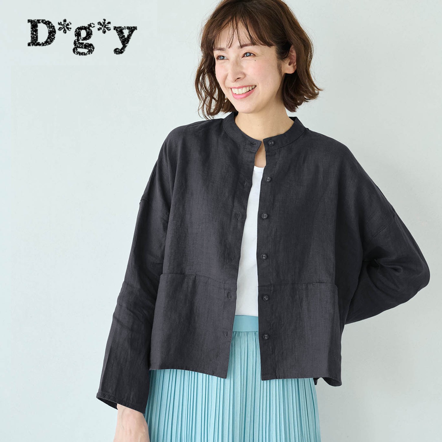【ディージーワイ/D*g*y】リネン素材のシャツブラウス