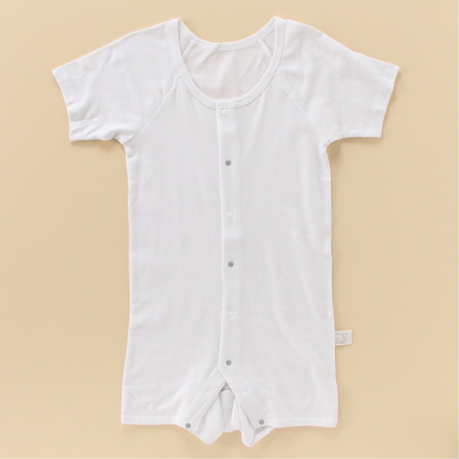 【ガロー/GARAU】【入院対応・前開きインナー・子供肌着】半袖1分丈ロンパース