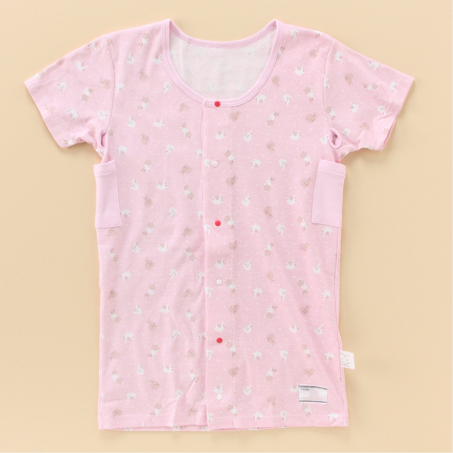 【ガロー/GARAU】【入院対応・前開きインナー・子供肌着】総柄 半袖インナー 【ガロー/GARAU】【入院対応・前開きインナー・子供肌着】総柄 半袖インナー