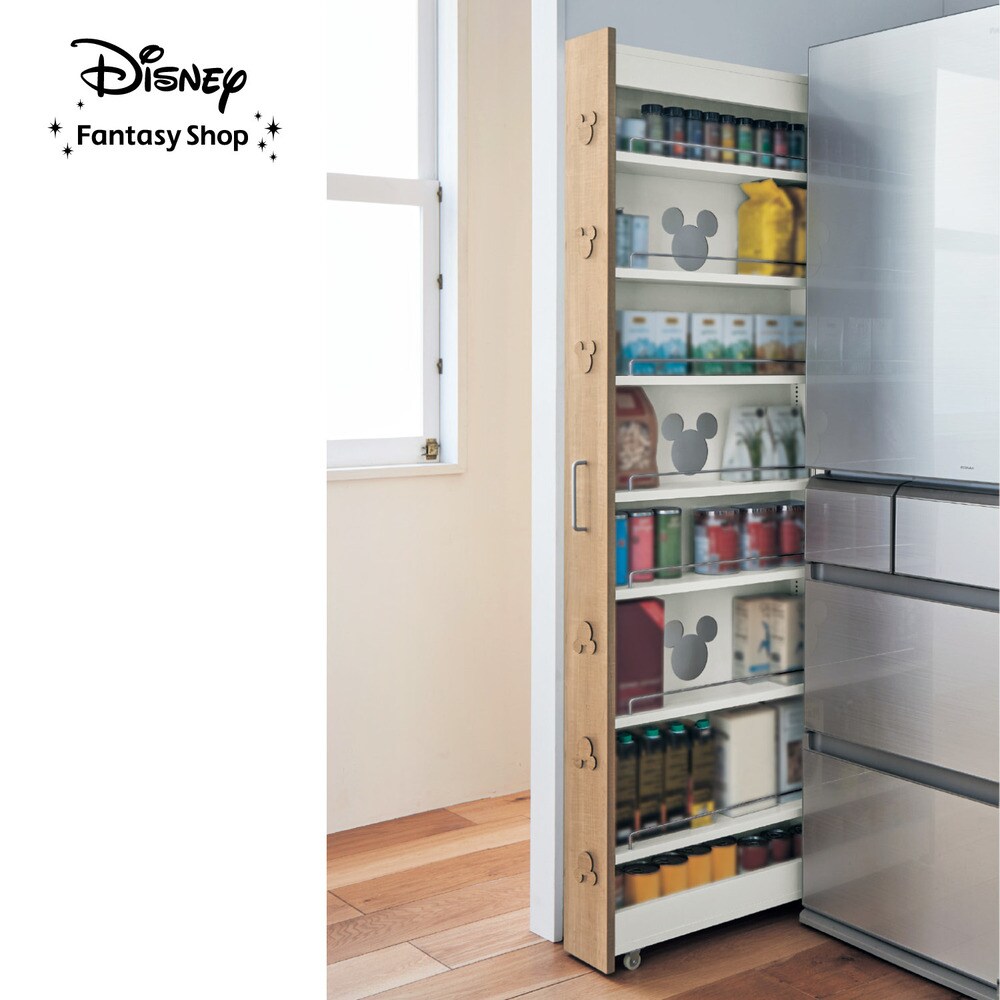 【ディズニー/Disney】リバーシブルキッチン隙間ワゴン「ミッキーモチーフ」