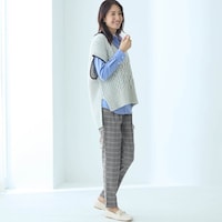 モデル身長173cm／M・股下70cm※写真は撮影用のため股下+6cmになります。