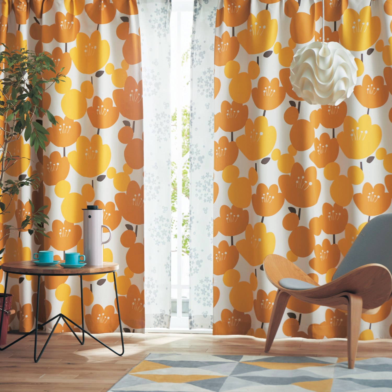 北欧調デザインのプリント遮光カーテン ミッキーモチーフ ディズニー Disney 通販のベルメゾンネット 北欧調デザインのプリント遮光カーテン ミッキーモチーフ ディズニー Disney 通販のベルメゾンネット