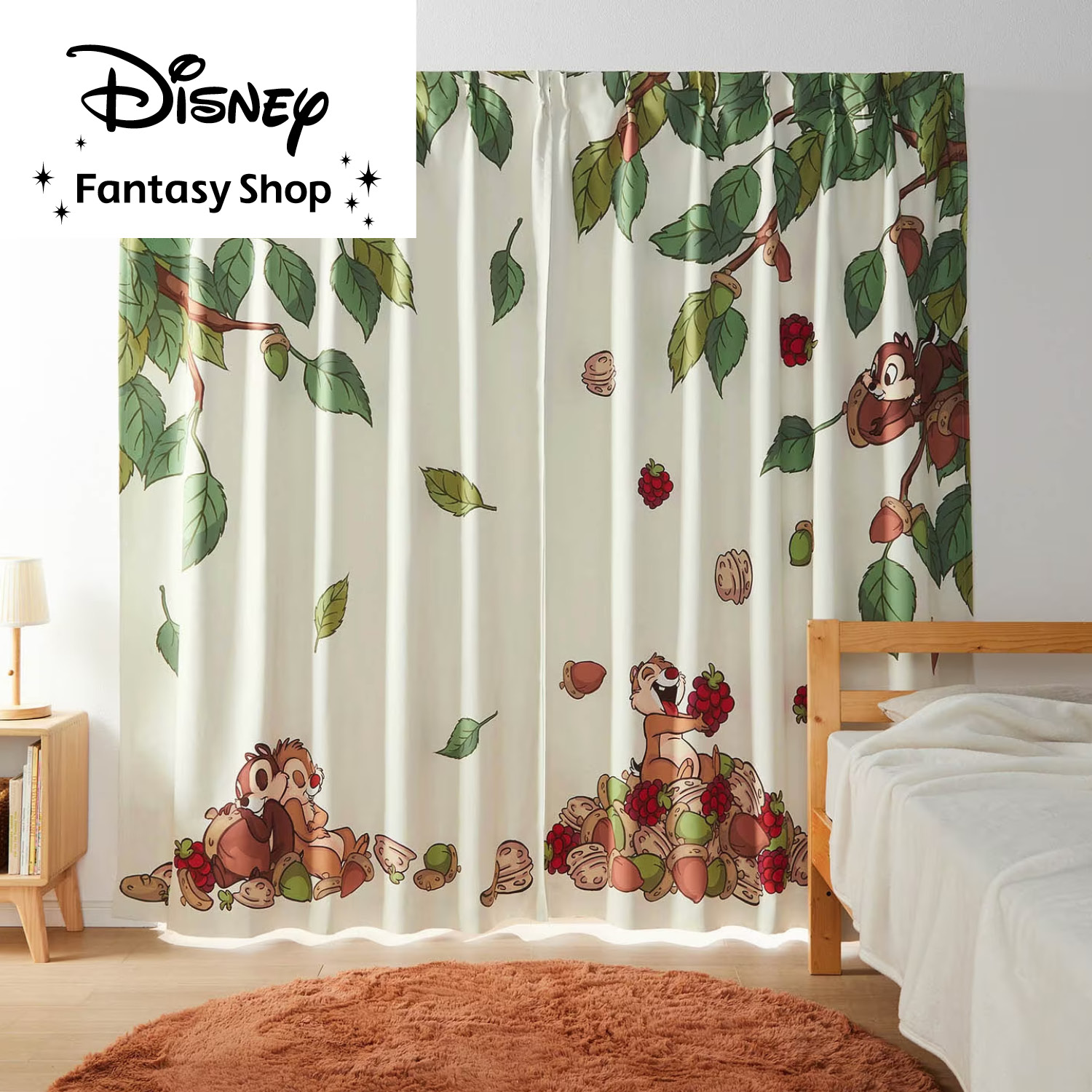 【ディズニー/Disney】一枚絵のような遮光カーテン「チップ & デール」 【ディズニー/Disney】一枚絵のような遮光カーテン「チップ & デール」