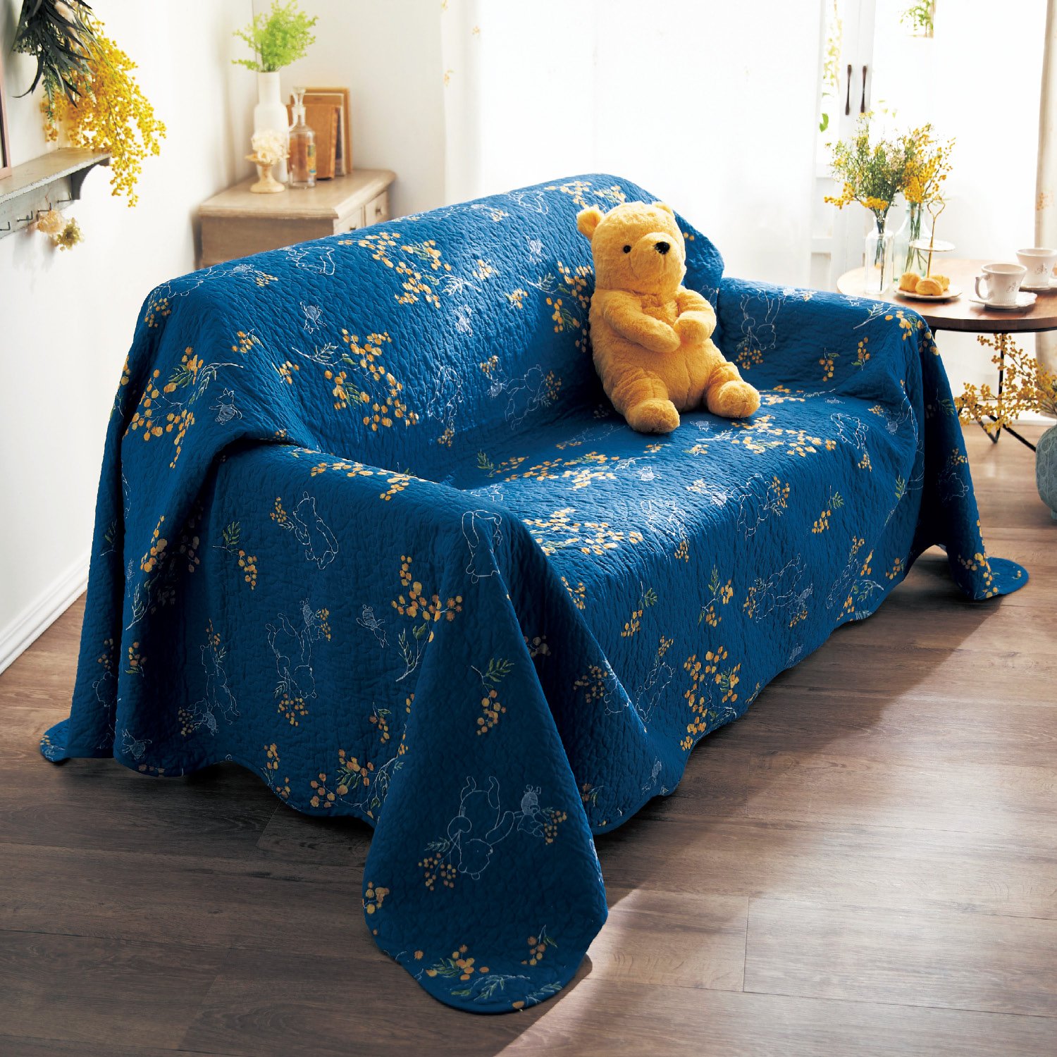 おうちディズニー ミモザ柄の綿素材を使ったウォッシュキルトマルチカバー クラシック プー ディズニー Disney 通販のベルメゾンネット おうちディズニー ミモザ柄の綿素材を使ったウォッシュキルトマルチカバー クラシック プー ディズニー Disney 通販のベルメゾンネット