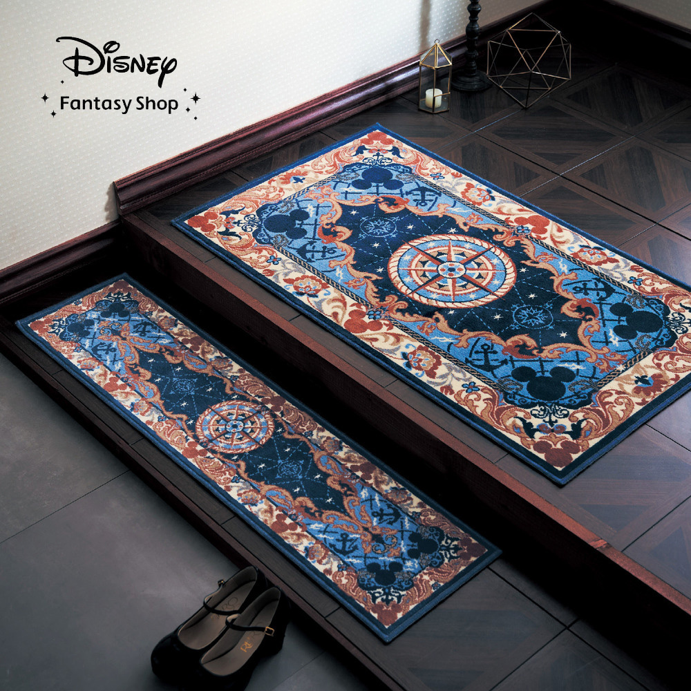 【ディズニー/Disney】落ちついた暮らしになじむジャカード織りの玄関マット[日本製]「ミッキーモチーフ」