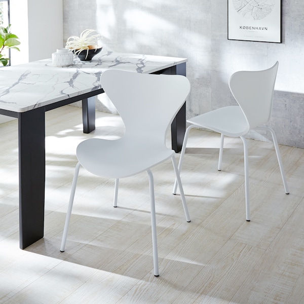 【ベルメゾン】スタッキングチェア同色4脚セット