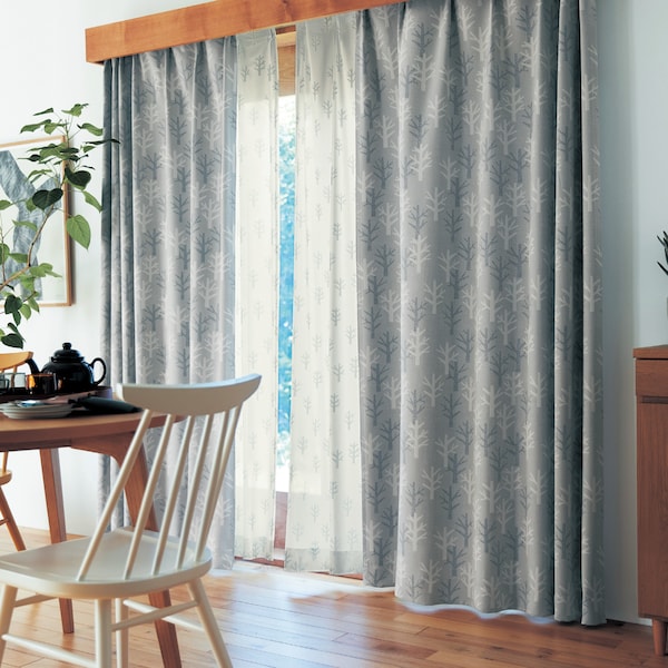 【ベルメゾン】【カーテンセット】 ナチュラル北欧調の遮光・遮熱カーテン & UVカット・遮熱・ミラーレースカーテンセット