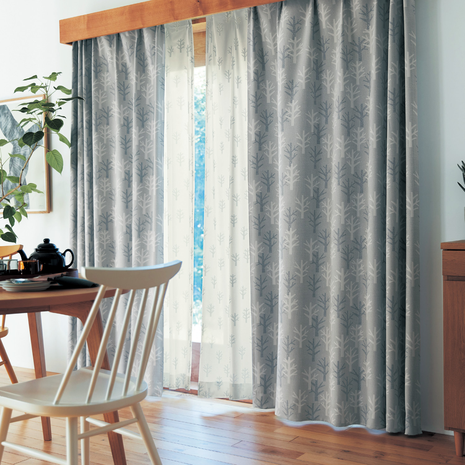 【ベルメゾン】【カーテンセット】 ナチュラル北欧調の遮光・遮熱カーテン & UVカット・遮熱・ミラーレースカーテンセット 【ベルメゾン】【カーテンセット】 ナチュラル北欧調の遮光・遮熱カーテン & UVカット・遮熱・ミラーレースカーテンセット