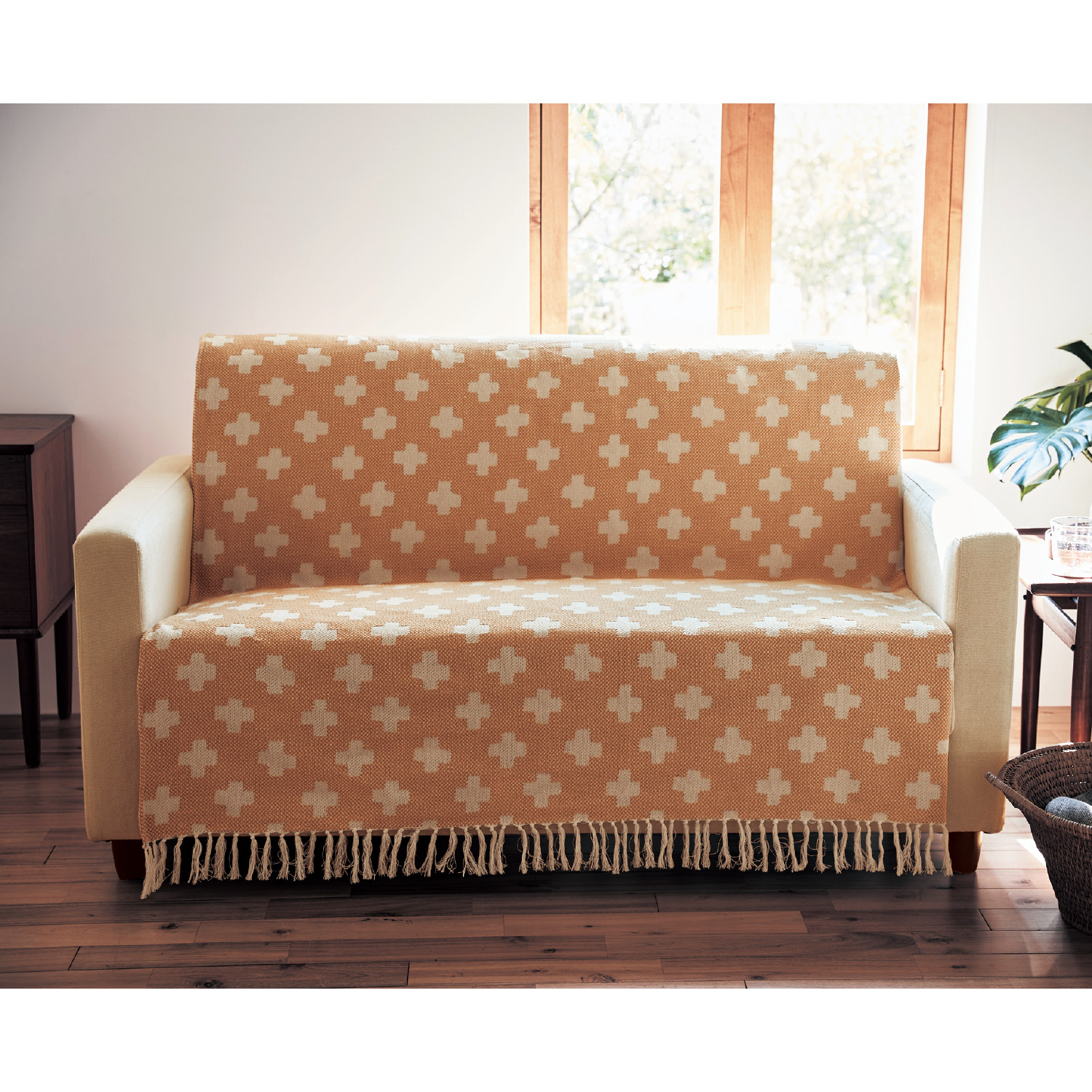 【ベルメゾン】北欧調デザインのインド綿マルチカバー・ソファーカバー 【ベルメゾン】北欧調デザインのインド綿マルチカバー・ソファーカバー