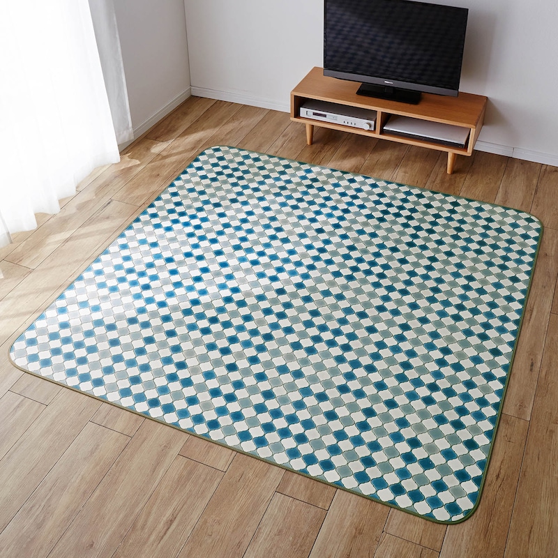 タイル(ブルー)／約182×180cm　※こちらのサイズは完売しております。仕様のみの参照です。