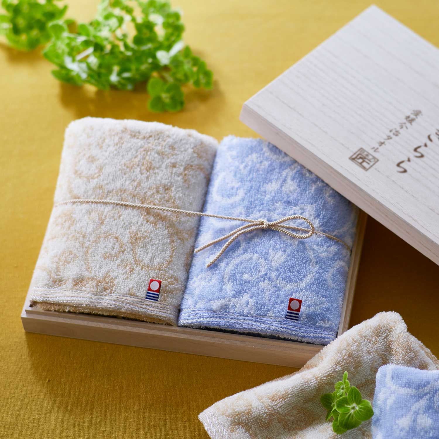 【ベルメゾン】今治きらら 日本製 愛媛今治 木箱入りタオルセット